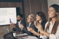 Business people applauding after successful presentation Royalty Free Stock Photo