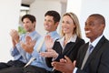 Business people, audience and clapping for success at seminar, event and conference for training. Employees, team and Royalty Free Stock Photo