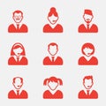 Business people avatar icons. Vector illustration.User sign icon. Person symbol.