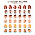 Business People Avatar Vector. Man, Woman. Face, Emotions. People Character Avatar Placeholder. Office Worker Person Royalty Free Stock Photo