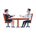 Business people avatars cartoon characters blue lines