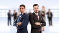 Business people back to back Royalty Free Stock Photo