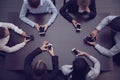 Business people with phones Royalty Free Stock Photo