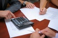 Business people calculating budget Royalty Free Stock Photo