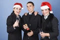 Business people celebrate Christmas