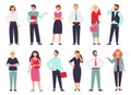 Business people characters. Businessman and managers, group of adult commercial office women and men. Corporate team Royalty Free Stock Photo