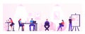 Business People Characters Working and Relaxing in Coworking Area or Creative Office at Covid19 Quarantine Royalty Free Stock Photo