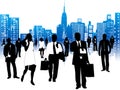 Business people and city