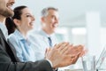 Business people clapping hands during a seminar Royalty Free Stock Photo