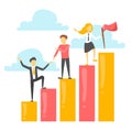 Business people climb to the top of the graph Royalty Free Stock Photo