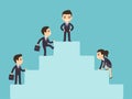 Business people climbing corporate ladder