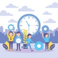 business people with clock Royalty Free Stock Photo