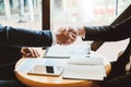 Business people colleagues shaking hands during a meeting to sign agreement for New Partner Planning Strategy Analysis Concept Royalty Free Stock Photo