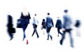 Business People Commuter Walking Rush Hour Corporate Concept