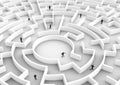 Business people competition - finding a solution of the maze., one winner. Royalty Free Stock Photo