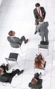 Business people at a conference, top view Royalty Free Stock Photo