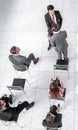 Business people at a conference, top view Royalty Free Stock Photo