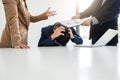 Business people conflict problem working in team turns into fight Royalty Free Stock Photo