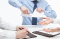 Business people cruelly tearing documents Royalty Free Stock Photo