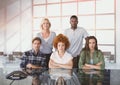 Business people at a desk looking angry Royalty Free Stock Photo