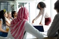 Business people discussing with each other at conference room in a modern office Royalty Free Stock Photo