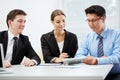 Business people working with tablet computer Royalty Free Stock Photo