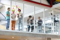 Business people discussing over sticky notes in the office Royalty Free Stock Photo