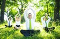 Business People Doing Yoga Outdoors