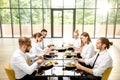 Business people during a lunch at the restaurant Royalty Free Stock Photo