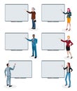 Business People and Empty Digital Whiteboards Royalty Free Stock Photo