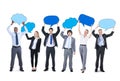 Business People and Empty Speech Bubbles Royalty Free Stock Photo