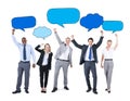 Business People and Empty Speech Bubbles Concept Royalty Free Stock Photo