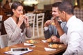 Business people enjoy in lunch at restaurant Royalty Free Stock Photo