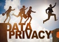 Business people escaping responsibility for data privacy Royalty Free Stock Photo