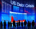 Business People Facing US Debt Crisis Royalty Free Stock Photo