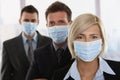 Business people fearing h1n1 virus Royalty Free Stock Photo