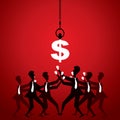 Business people fight for money(dollar) Royalty Free Stock Photo