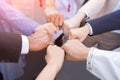 Business people fist hands, together and teamwork concept.