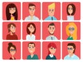 Business people flat avatars. Men and women business and casual