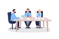 Business people flat color vector faceless characters Royalty Free Stock Photo