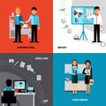 Business People 4 Flat Icons Composition Royalty Free Stock Photo