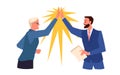 Business people give high five, young and old happy employees making gesture of success Royalty Free Stock Photo