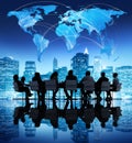 Business People in Global Business Meeting Royalty Free Stock Photo