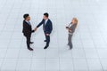 Business People Group Boss Hand Shake Welcome Gesture Top Angle View, Businesspeople Team Handshake Royalty Free Stock Photo