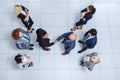 Business People Group Boss Hand Shake Welcome Gesture Top Angle View, Businesspeople Team Handshake Royalty Free Stock Photo