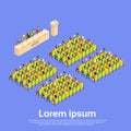 Business People Group Conference Hall Meeting 3d Isometric