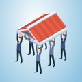 Business People Group Hold Roof Concept