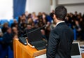 Business people group at meeting seminar presentation Royalty Free Stock Photo