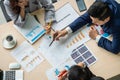 Business people group meeting shot from top view Royalty Free Stock Photo