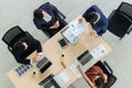 Business people group meeting shot from top view Royalty Free Stock Photo